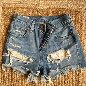 Distressed Levi’s shorts